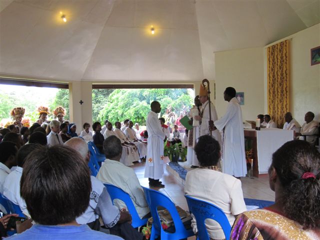 Bishop Peter about to present stoles